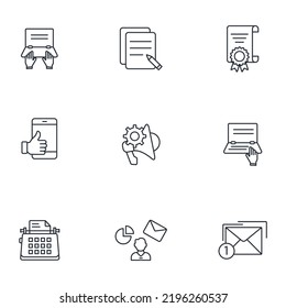 copywriting icons set . copywriting pack symbol vector elements for infographic web