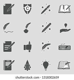 Copywriting Icons. Sticker Design. Vector Illustration.