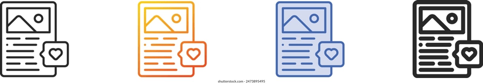 copywriting icon.Thin Linear, Gradient, Blue Stroke and bold Style Design Isolated On White Background