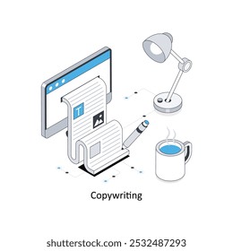 Copywriting  Isometric stock illustration. EPS File stock illustration