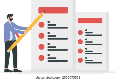 Plantilla de página de destino de redacción de textos. Concepto de diseño plano de diseño de página de Web para Sitios web. Fácil de editar y personalizar

