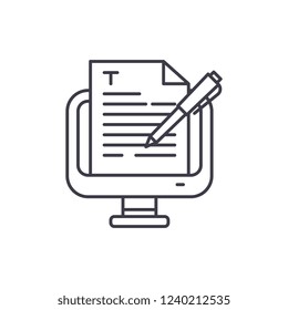 Copywriting line icon concept. Copywriting vector linear illustration, symbol, sign