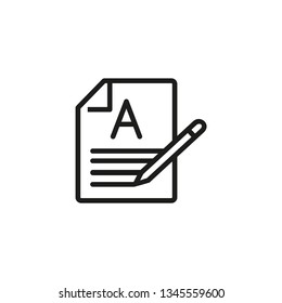 Copywriting line icon. Text editor, notepad, spell check. Web pages concept. Vector illustration can be used for topics like internet, technology, applications