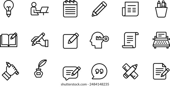 Copywriting Line Icons vector design