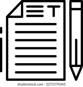 Diseño de iconos de vectores de línea de escritura de copias