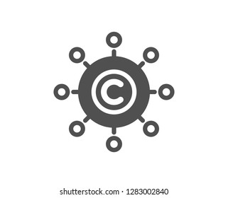 Copywriting network icon. Copyright sign. Content networking symbol. Quality design element. Classic style icon. Vector