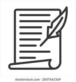 Copywriting Outline Icon Vector Illustration