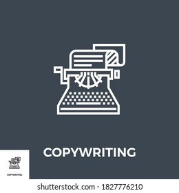Copywriting Related Vector Thin Line Icon. Isolated on Black Background. Vector Illustration.