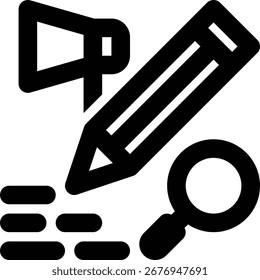 Copywriting, SEO, Search Engine Outline Icon