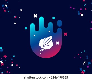 Copywriting speech bubble simple icon. Feather sign. Copyright symbol. Cool banner with icon. Abstract shape with gradient. Vector