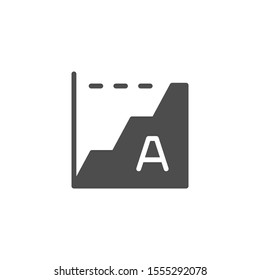 Copywriting statistic or graph glyph icon