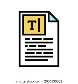 copywriting text color icon vector. copywriting text sign. isolated symbol illustration