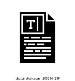 copywriting text glyph icon vector. copywriting text sign. isolated contour symbol black illustration