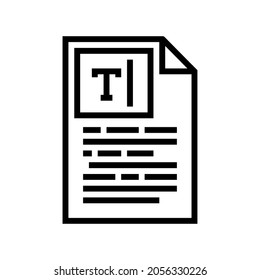 vector de icono de línea de texto de escritura de copia. signo de texto de escritura de copia. símbolo de contorno aislado ilustración negra