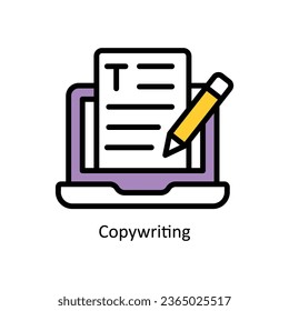 Copywriting vector Fill outline icon illustration. EPS 10 File.