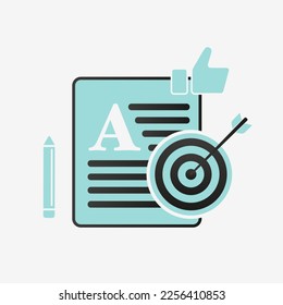 Copywriting vector icon concept. Writing seo articles, commercial journalism, content generation, copywriting service, creative freelance writer. Draw idea and storytelling concept