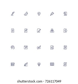 Copywriting vector icon set in outline style
