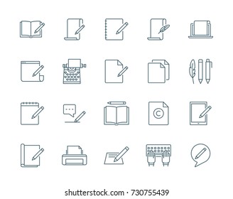 Copywriting vector icons set