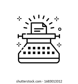 Ilustración del vector de escritura digital. Icono de Internet y marketing digital.