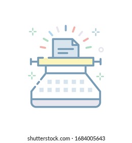 Copywriting Vector illustration. Internet and Digital Marketing Outline filled icon.