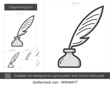 Copywriting vector line icon isolated on white background. Copywriting line icon for infographic, website or app. Scalable icon designed on a grid system.