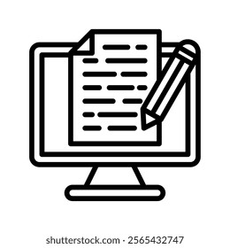 Copywriting Vector Lineal Icon On White Background.