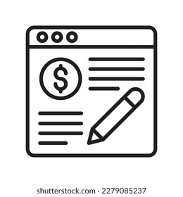 Copywriting  vector outline  Icon Design illustration. SEO Development And Marketing Symbol on White background EPS 10 File