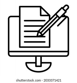Copywriting Vector Outline Icon Isolated On White Background
