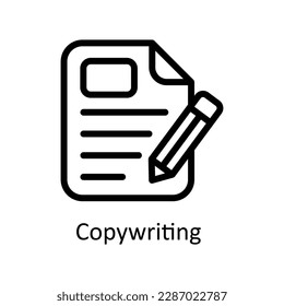 Copywriting  Vector   outline Icons. Simple stock illustration stock