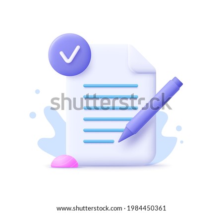 Copywriting, writing icon. Creative writing and storytelling, education concept. Writing education concept. 3d vector illustration. 