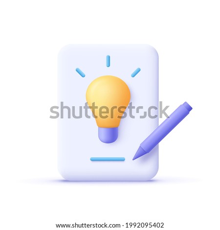 Copywriting, writing icon. Creative writing and storytelling, education concept. Writing education concept. 3d vector illustration. 