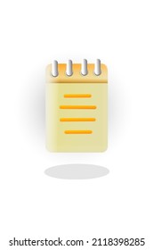Copywriting, writing icon. document concept yellow. 3d vector illustration on white background