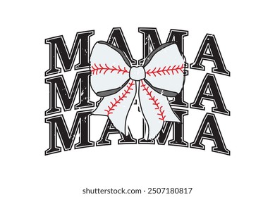 Coquette Baseball Mama Bow Game Day EPS Diseño de camiseta