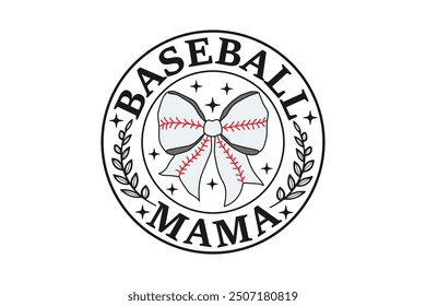 Coquette Baseball Mama Bow Game Day EPS Diseño de camiseta