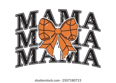 Coquette Basketball Mama Bow Game Day EPS T-shirt Design