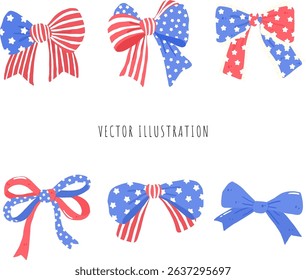 Coquette Bow 4th of July Vector Illustration