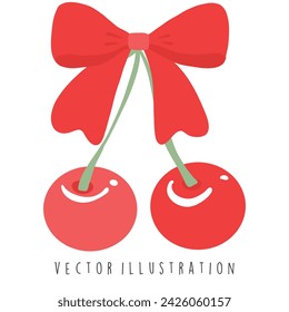 Arco de coqueta con ilustración vectorial de cereza