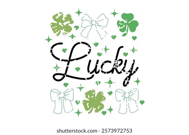 Coquette Bow EPS St.Patrick’s Day T-shirt Design