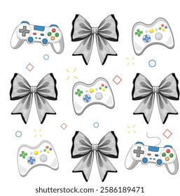 Coquette bow gamer, eat sleep game repeat, gamer, video game, game controller, gamer shirt, Gaming Quotes, Game Player 