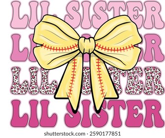 Coquette bow Little sister, lil sis, Retro vintage, dalmatian dots, Race, graphic, Leopard, cow, sport, sisters, shirt, sublimation, design, cut file, big, matching