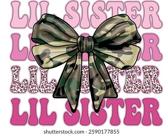 Coquette bow Little sister, lil sis, Retro vintage, dalmatian dots, Race, graphic, Leopard, cow, sport, sisters, shirt, sublimation, design, cut file, big, matching