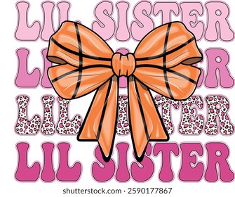 Coquette bow Little sister, lil sis, Retro vintage, dalmatian dots, Race, graphic, Leopard, cow, sport, sisters, shirt, sublimation, design, cut file, big, matching