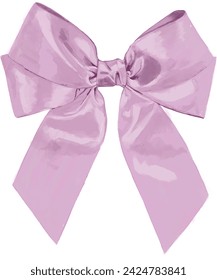 coquette bow, coquette is the trend of the moment. Hand drawn ribbon bow color between pink and pink ideal for fashion illustrations.