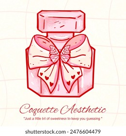 Clipart de coqueta, lindo, y2k, estética de coqueta, arcos Clipart, artesanías Arcos Coqueta, perfume, cinta rosa, cinta de coqueta rosa Regalo arco Clipart Clipart de moda Decoración valentine , dibujo vintage