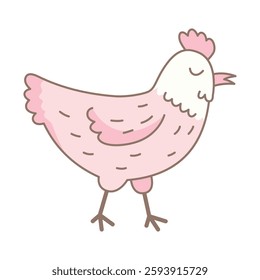 Coquette Cute Cartoon Chicken Illustration