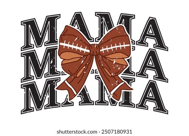 Coquette Football Mama Bow Game Day EPS Diseño de camiseta