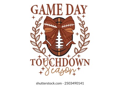 Coquette Football Season EPS Game Day T-shirt Design