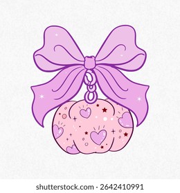 Coquette Halloween pumpkin keychain, Retro pumpkin clipart, Whimsical halloween pumpkin bow, poster, pattern, vintage happy thrick or threat, Happy halloween, cute ghost vector magical, skull, witch
