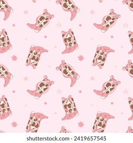 Coquette Pattern Cowgirl Boot, Girly Western Digital Paper