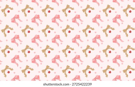 Patrón de coqueta con cintas de oro y adornos florales de color rosa suave